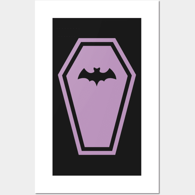 Lilac Pastelgoth Vampire Bat Coffin Wall Art by UndrDesertMoons